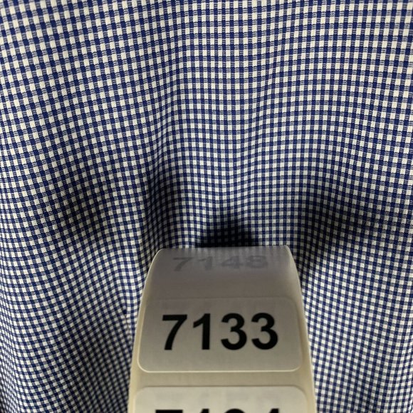 Mizzen+Main Shirt Men's Blue Plaid Nylon Long Sleeve Collared Button-Up 7133 - Picture 9 of 9